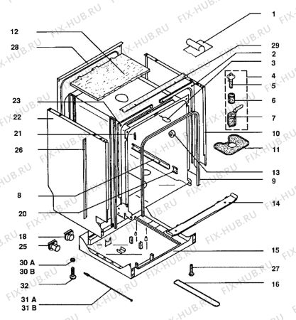 Взрыв-схема посудомоечной машины Electrolux ESI680X - Схема узла Housing 001